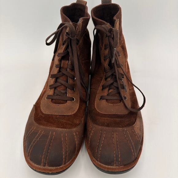 UGG Women's Brown Suede Leather Cayli Duck Boot Shoes Size 7 - Picture 4 of 10